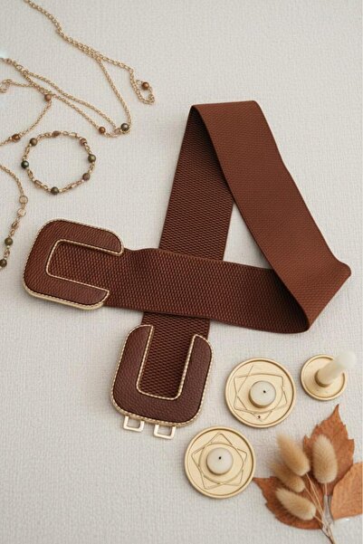 Mynoa Elastic Elegant Buckle Women's Belt, Coat Belt, Dress Belt, Rubber Belt