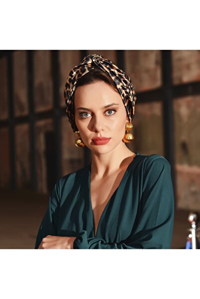 ladrans Saten Leopar Dolgusuz Çift Taraflı Bone