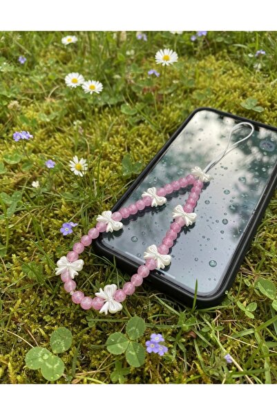 VESPERASTOREE Telefon charmı - fiyonklu charm-lüks akrilik boncuk -charm