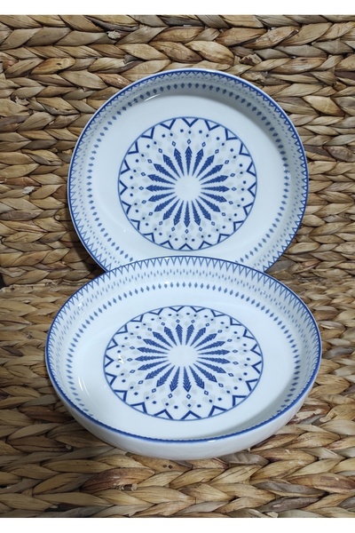 Güral Porcelain Digital 3 Pieces 23 cm Salad, Presentation, Large Bowl