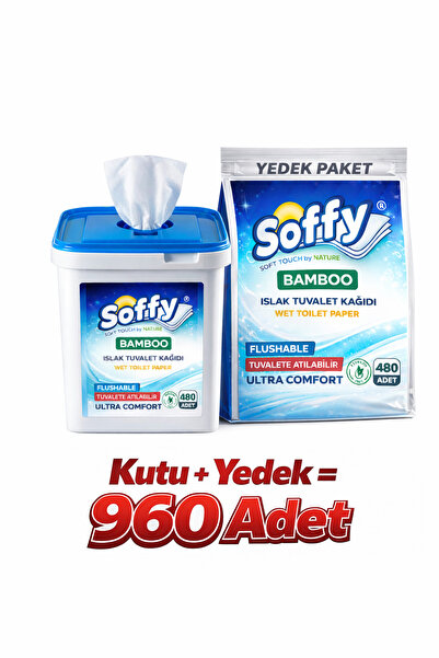 Soffy Yedekli Kutulu Islak Tuvalet Kağıdı Tuvalete Atılabilen Flushable 960 Adet