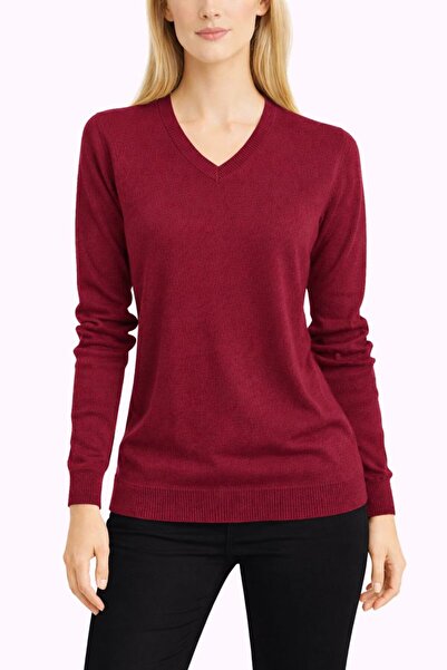 AJX TEKSTİL COMPANY سترة تريكو نسائية برقبة على شكل حرف V - سترة أنيقة ذات قص...