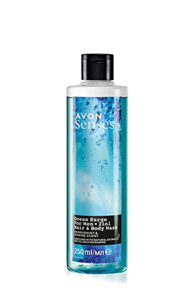 AVON Senses Ocean Surge Nane ve Deniz Kokulu Saç ve Vücut için Erkek Duş Jeli...