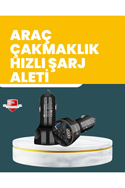 Genel Markalar 55W Hızlı Şarj Araç Çakmaklık Adaptörü QC 3.0 PD