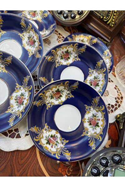 hediye ESTERHOMEDECOR Porselen bardak altlığı çay tabağı lacivert