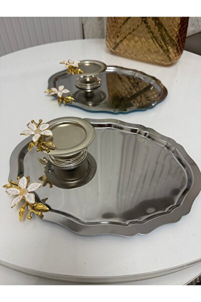 Elzemm store Two Models of Steel Oval 2-Piece Presentation Trays and 2 Pieces...