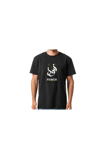Printoot "Customizable" Power Elegant Calligraphy Black Unisex Cotton Shirt