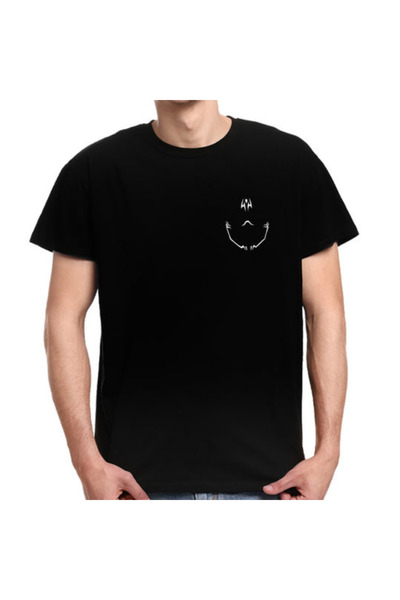 Printoot "Customizable" Minimal Raised Hands Smile Outline Unisex Cotton Shirt