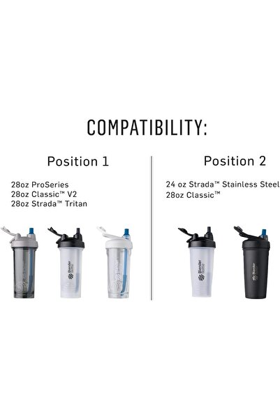 Generic Reusable Silicone Straws for Blender Bottles, Black and Blue (Two Pie...