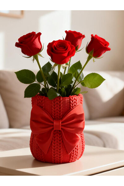 Della Fiyonklu Tasarım Dekoratif Vazo – 20 cm | Modern El Yapımı Vazo