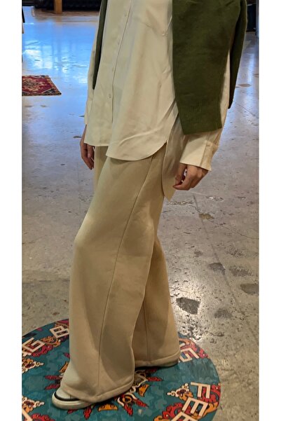 asual collection Kadın Üç İplik Eşofman Altı, Bol Paça Lastikli/ Jogger Kulla...