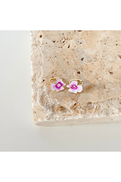 Vesce Atelier Enamel Earrings with Orchid Flower Figure