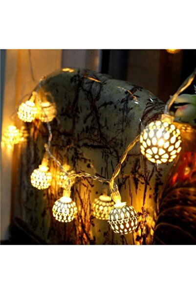 Generic ديكورات زينة رمضان "كرات ذهبية شرقية" - 20 لمبة بطول 3 متر - إضاءة دي...