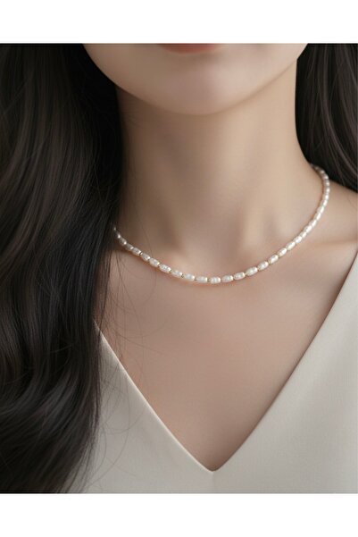 VESPERASTOREE GOLD RENKLİ BONCUK PİRİNÇ İNCİ KOLYE KADIN KOLYE