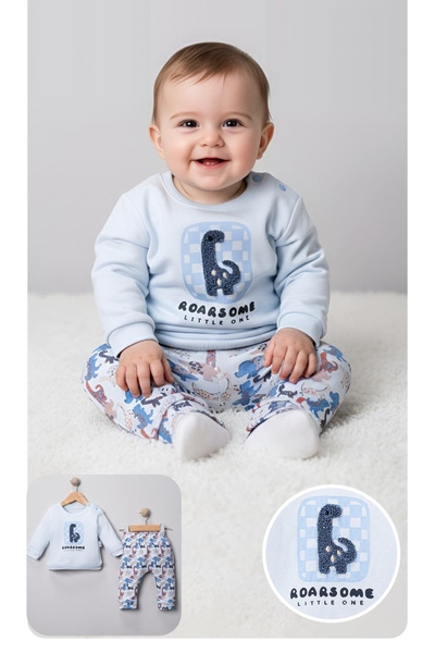 mandalinsbaby Baby Boy Set with Dinosaur