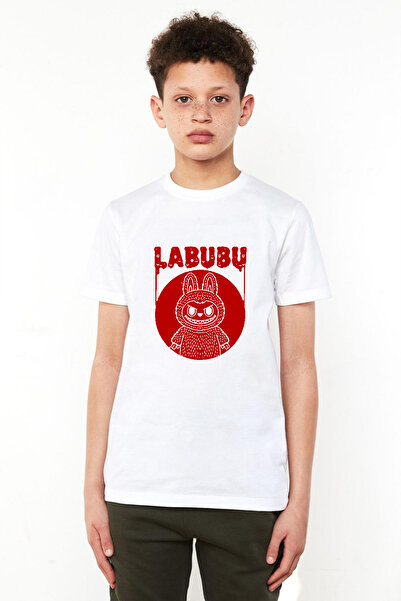 Tshirthane Labubu Edgy White Children's Bicycle T-Shirt