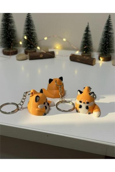 Nycruin3D سلسلة مفاتيح على شكل ثعلب سمين لطيف 1 قطعة - زينة للحقيبة، تعليقة، ...