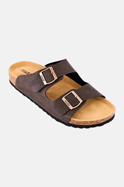 MUDD Men Slip On Cork Sandals, Brown