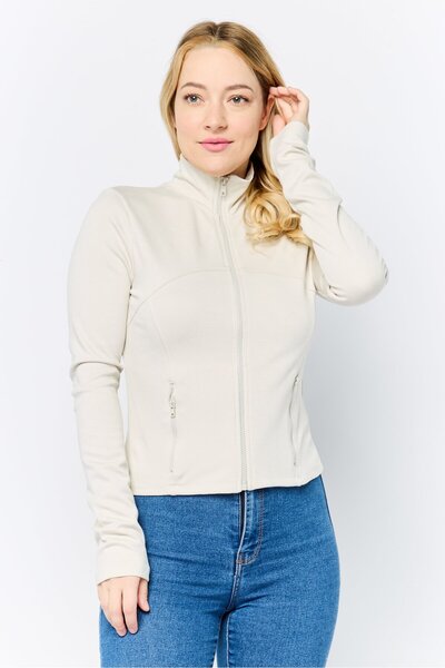 Don't Call Me Jennyfer سويت شيرت نسائي سادة بأكمام طويلة ورقبة عالية، لون كريمي