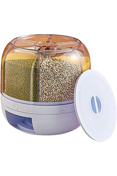 Primo Plus دلو تخزين الحبوب متعدد الوظائف الدوار Denx DX2083 سعة 6.5 كجم بستة...