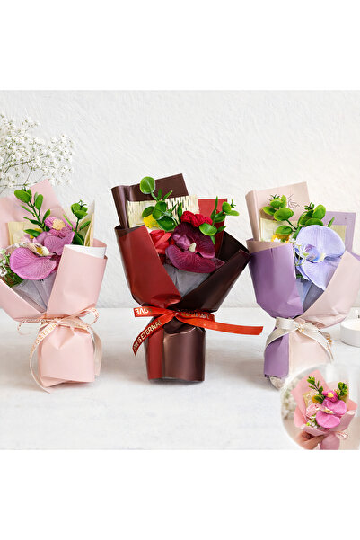 JML Artificial bouquet made of plastic and woven material, 25 cm in a gift bo...