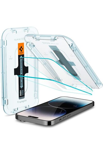 Spigen واقيات شاشة من الزجاج المقوى عالي الدقة، عبوة من قطعتين، متوافقة مع آي...