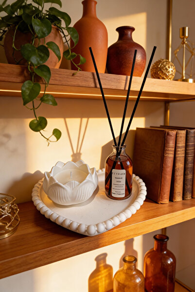 Fitruka Pudra Kokulu Çubuklu Oda Kokusu 50 ml & Lotus Mumluklu Kalp Tepsili S...