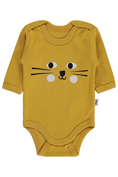 Civil Baby Kaplan Baskılı 1-36 Ay Çıtçıtlı Badi - Hardal 9-12 Ay