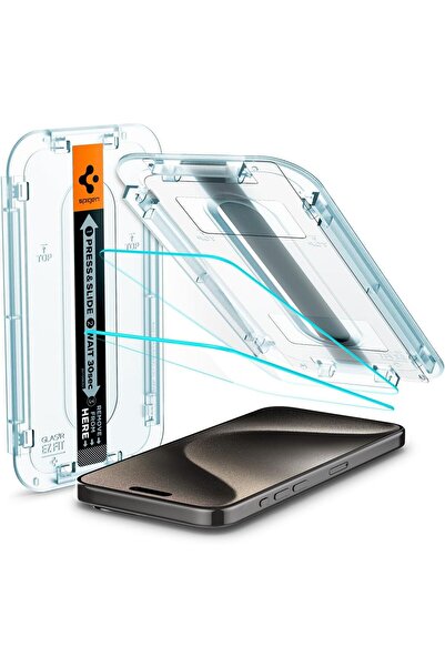 Spigen واقيات شاشة من الزجاج المقوى عالي الدقة، عبوة من قطعتين، متوافقة مع آي...