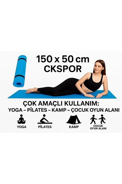 OULITE Pilates, Yoga ve Fitness Minderi 6MM Mavi Pilates Matı