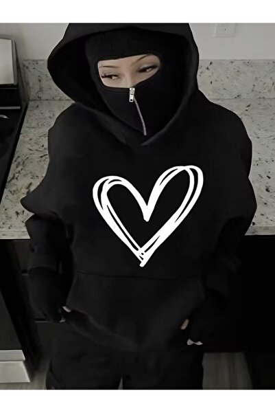 LAND MODA سترة كار ماسكي نينجا هودي – سترة بغطاء للرأس للجنسين دافئة ومريحة