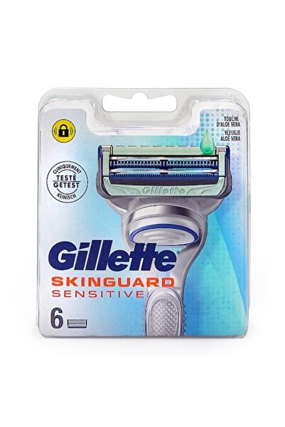 Gillette Lame de ras Skinguard Sensitive cu Aloe Vera, 6 bucăți