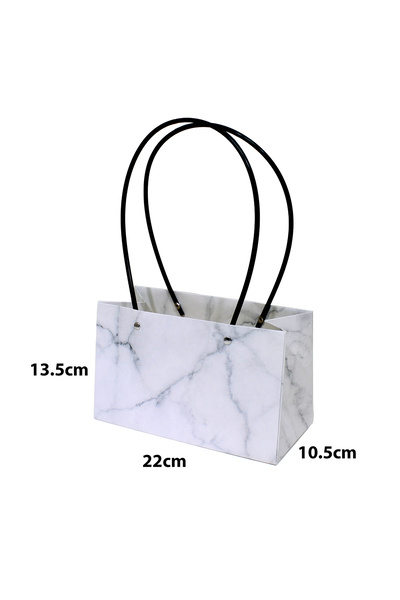 Generic 12 قطعة من أكياس ورد ورقية اللون أبيض رخامي الأبعاد 10×2