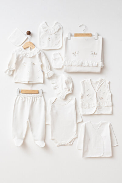 yukobaby bebeğiniz için en doğalı Baby Embroidered Bird 10-Piece Newborn Hosp...