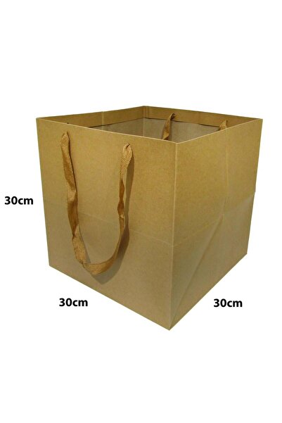 Generic 12 pieces of cardboard-colored paper bags, dimensions 30×30×30 cm