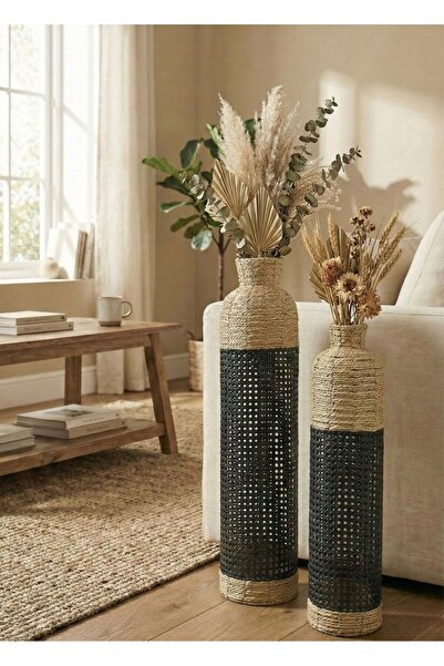 Noor High-quality decorative vase set, consisting of two pieces, made of natu...