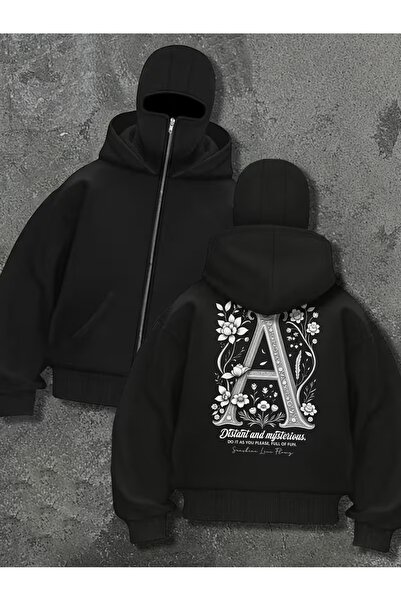 LAND MODA Hanorac unisex Ninja cu mască de zăpadă Cardigan din lână groasă cu...