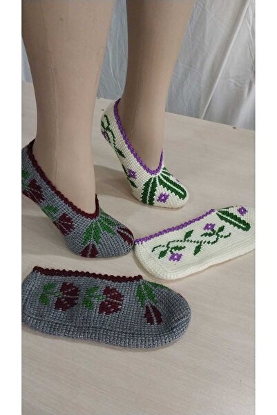 Papatyam 2 Pieces of Hand Knitted Dowry Tunisian Handmade Booties/Tunisian Ha...