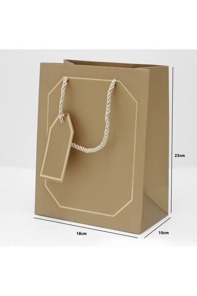 Generic 12 قطعة من أكياس هدايا بإطار ذهبي الأبعاد 23×18×10 سم