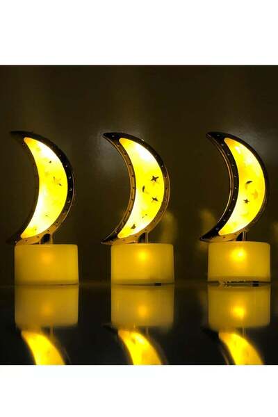 Toybox Ramadan Lantern Moon Shape With LED Light-12 pcs
