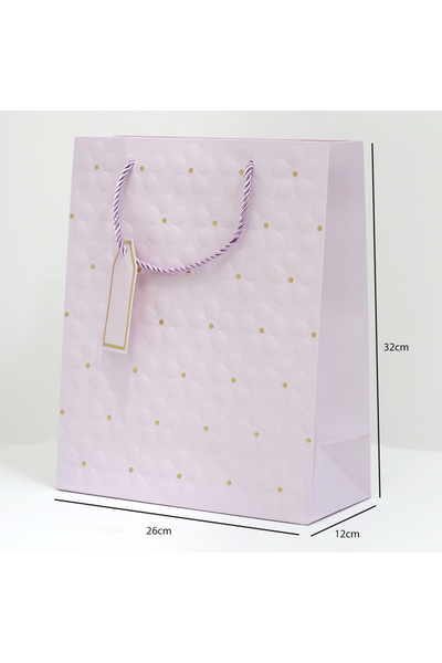 Generic 12 قطعة من أكياس هدايا مزخرفة بتصميم ورد اللون موف فاتح