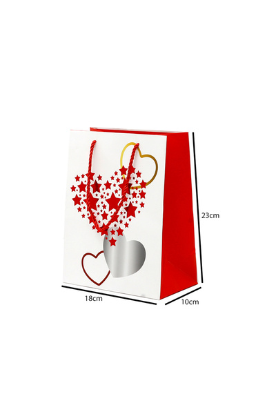 Generic 1 قطعة من اكياس ورقية برسمة 18*10*23 اللون أبيض الأبعاد 18×
