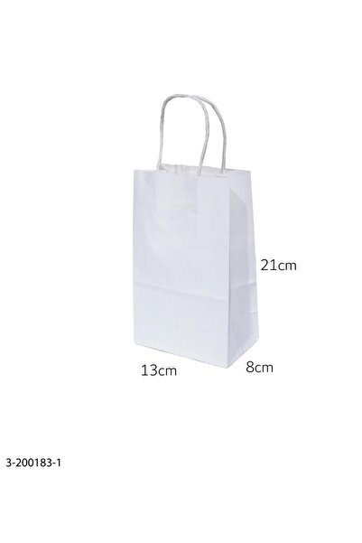 Generic 12 قطعة من أكياس ورقية لون أبيض الأبعاد 13×8×21 سم