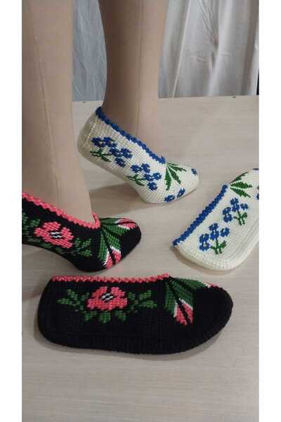 Papatyam 2 Pieces of Hand Knitted Dowry Tunisian Handmade Booties/Tunisian Ha...