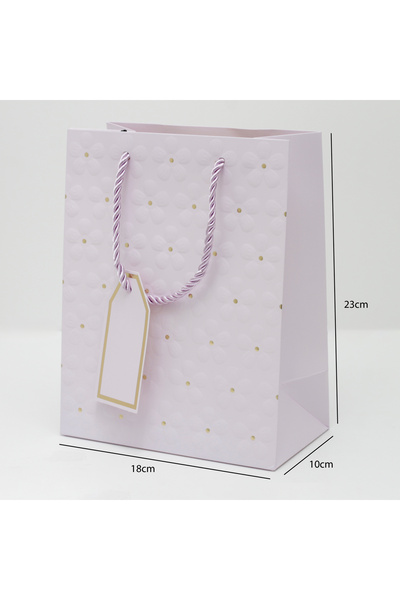 Generic 12 قطعة من أكياس هدايا مزخرفة بتصميم ورد اللون موف فاتح