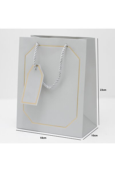 Generic 12 قطعة من أكياس هدايا بإطار ذهبي اللون فضي الأبعاد 23×1