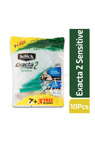 Schick شفرات حلاقة إكزاكتا 2 للبشرة الحساسة 7+3 قطع