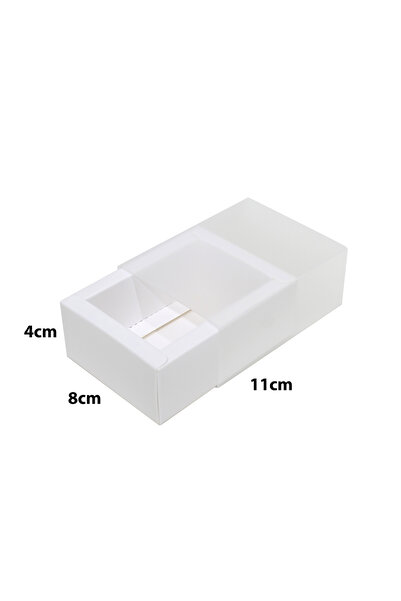 Generic 12 قطعة من علب هدايا ورقية شفافة بتصميم سحاب اللون أبيض