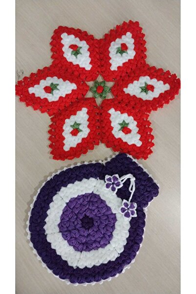 Papatyam 2pcs Hand Knitted Washcloth/ Handcrafted Bath Washcloth/ Dowry Washc...