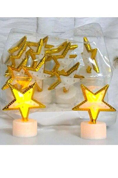 Toybox Ramadan Decorations in the shape of a Golden Star Led Light-12pc